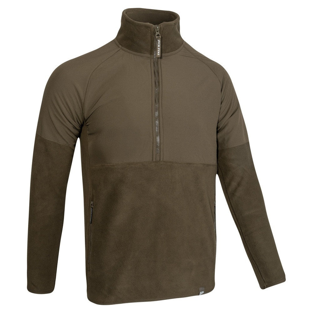 Bluză Fleece Jack Pyke Bleasdale Cu Semi-Fermoar – Olive Închis - Îmbrăcăminte vânătoare - imagine 2 Jack Pyke ProTEREN