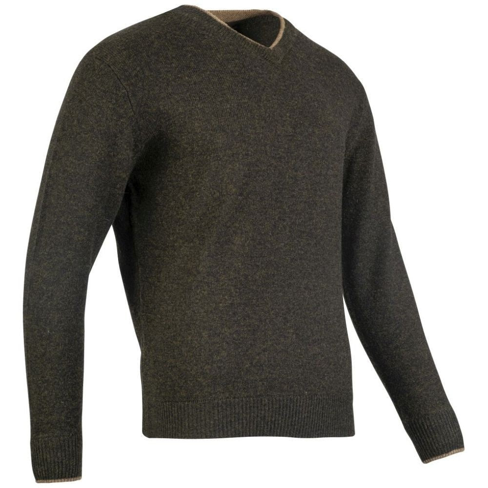 Jack Pyke Ashcombe Pulover 100% Lână De Miel Cu Decolteu V, Culoare Oliv - Îmbrăcăminte vânătoare - imagine 2 Jack Pyke ProTE