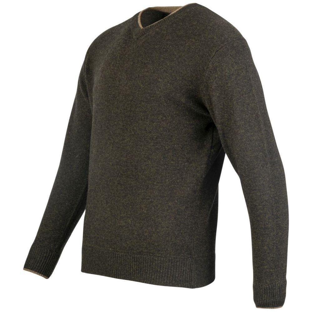 Jack Pyke Ashcombe Pulover 100% Lână De Miel Cu Decolteu V, Culoare Oliv - Îmbrăcăminte vânătoare - imagine 3 Jack Pyke ProTE