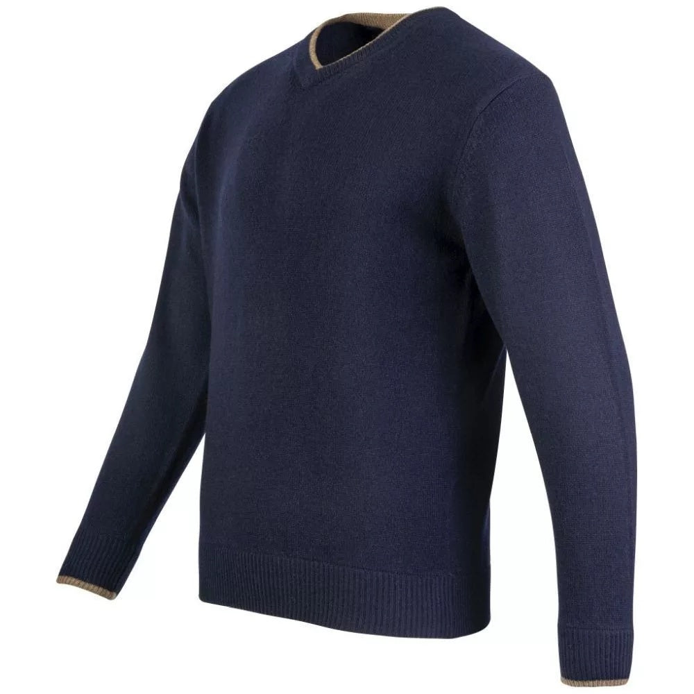 Jack Pyke Ashcombe Pulover 100% Lână De Miel Cu Decolteu V, Culoare Bleumarin - Îmbrăcăminte vânătoare - imagine 10 Jack Pyke