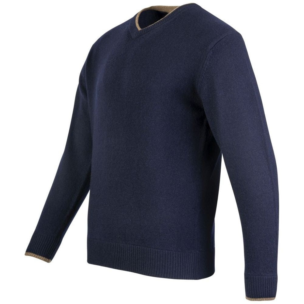Jack Pyke Ashcombe Pulover 100% Lână De Miel Cu Decolteu V, Culoare Bleumarin - Îmbrăcăminte vânătoare - imagine 4 Jack Pyke 