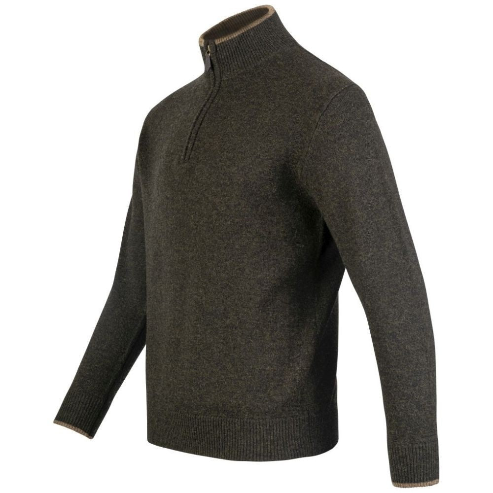 Jack Pyke Ashcombe Pulover 100% Lână De Miel Cu Fermoar, Culoare Oliv - Îmbrăcăminte vânătoare - imagine 3 Jack Pyke ProTEREN
