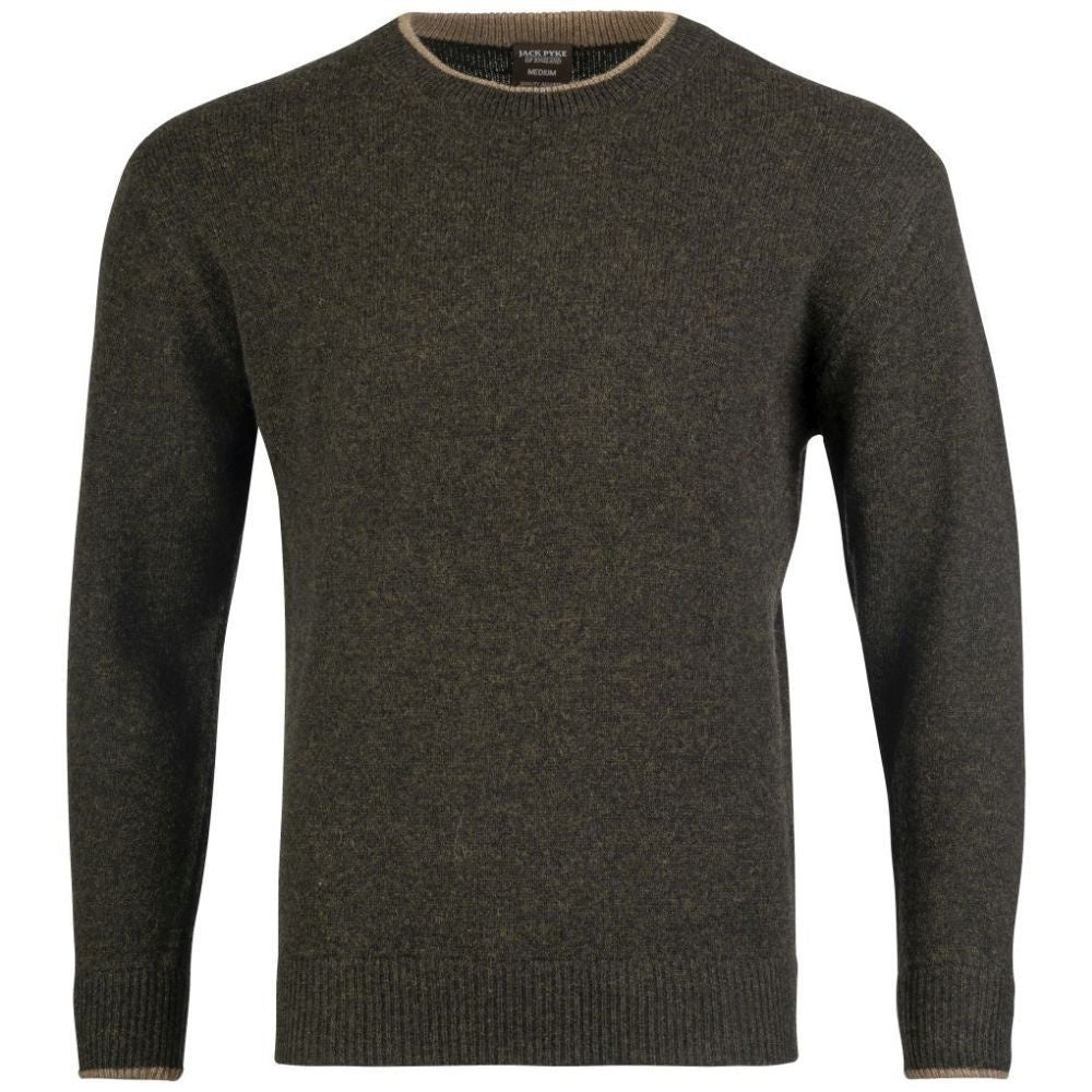 Jack Pyke Ashcombe Pulover 100% Lână De Miel Cu Guler O, Culoare Oliv - Îmbrăcăminte vânătoare - imagine produs Jack Pyke Pro