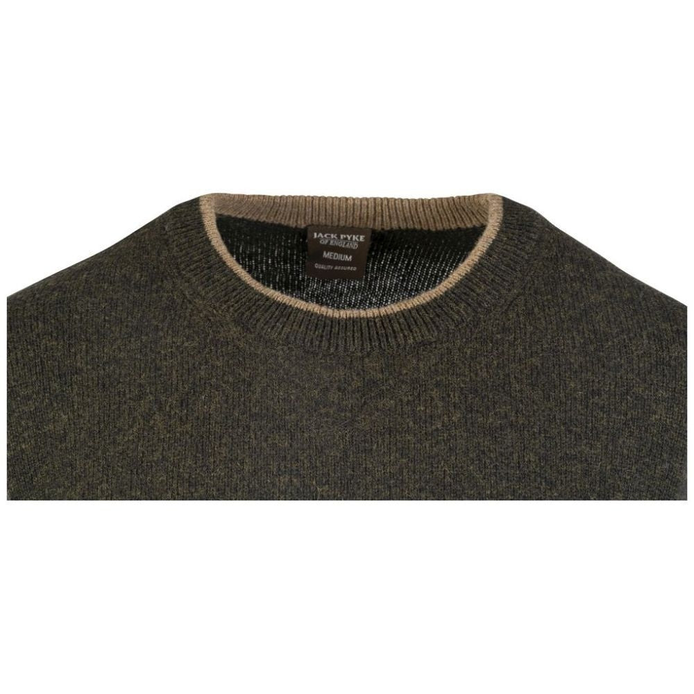 Jack Pyke Ashcombe Pulover 100% Lână De Miel Cu Guler O, Culoare Oliv - Îmbrăcăminte vânătoare - imagine 4 Jack Pyke ProTEREN