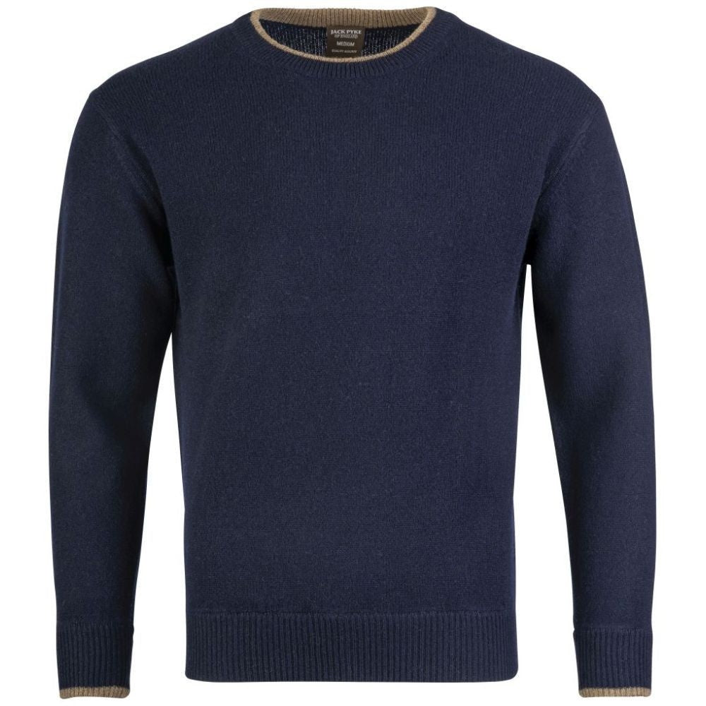 Jack Pyke Ashcombe Pulover 100% Lână De Miel Cu Guler O, Culoare Bleumarin - Îmbrăcăminte vânătoare - imagine produs Jack Pyk