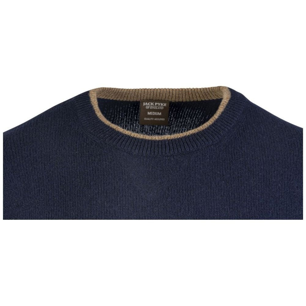 Jack Pyke Ashcombe Pulover 100% Lână De Miel Cu Guler O, Culoare Bleumarin - Îmbrăcăminte vânătoare - imagine 3 Jack Pyke Pro
