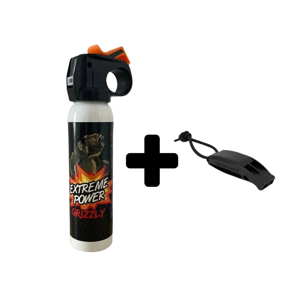 Pachet De Protectie Impotriva Ursilor Si Animalelor Salbatice Cr Grizzly + Fluier Tactic Viper, Spray Autoaparare + Flui - im