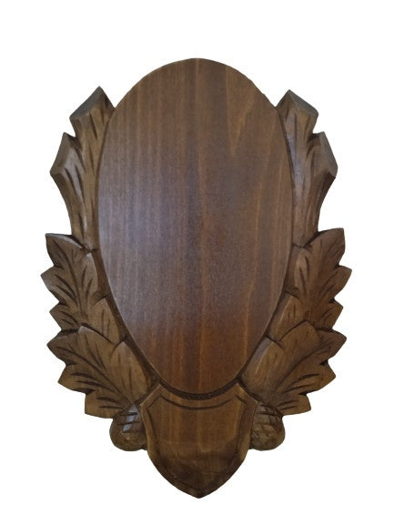 Panoplie Sculptata, Pentru Trofeu Caprior, Lemn, Maro Inchis, 27X18.5 Cm ProTEREN - Panoplii trofee - imagine produs ProTEREN