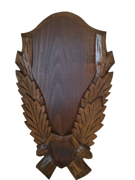 Panoplie Sculptata, Pentru Trofeu Caprior, Lemn, Maro Inchis, 36X21 Cm ProTEREN - Panoplii trofee - imagine produs ProTEREN