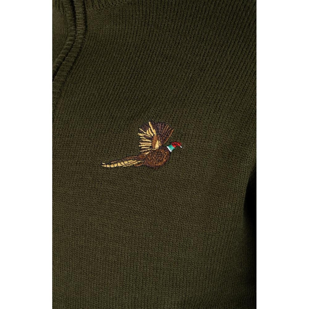 Pulover Jack Pyke Cu Motiv Fazan Și Semi-Fermoar – Olive Închis - Îmbrăcăminte vânătoare - imagine 4 Jack Pyke ProTEREN