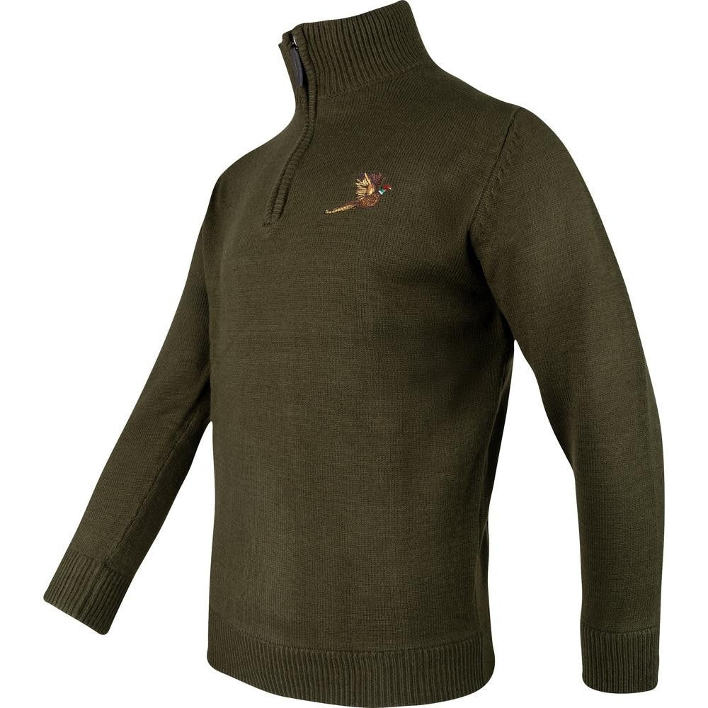Pulover Jack Pyke Cu Motiv Fazan Și Semi-Fermoar – Olive Închis - Îmbrăcăminte vânătoare - imagine 6 Jack Pyke ProTEREN