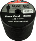 Web-Tex Cordelina Paracord, 3 Mm, 100 M, Negru - Accesorii outdoor - imagine produs ProTEREN