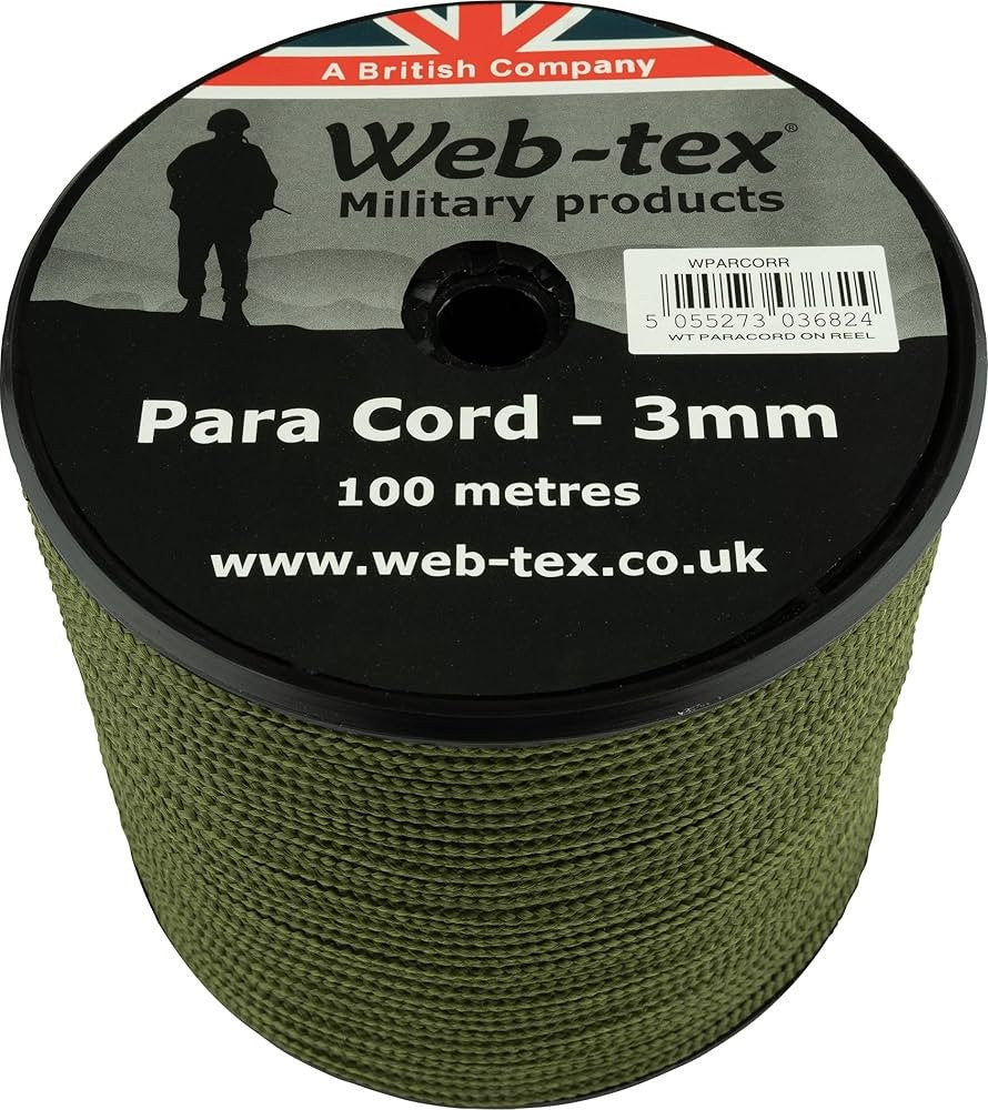 Web-Tex Cordelina Paracord, 3 Mm, 100 M, Verde - Accesorii outdoor - imagine produs ProTEREN