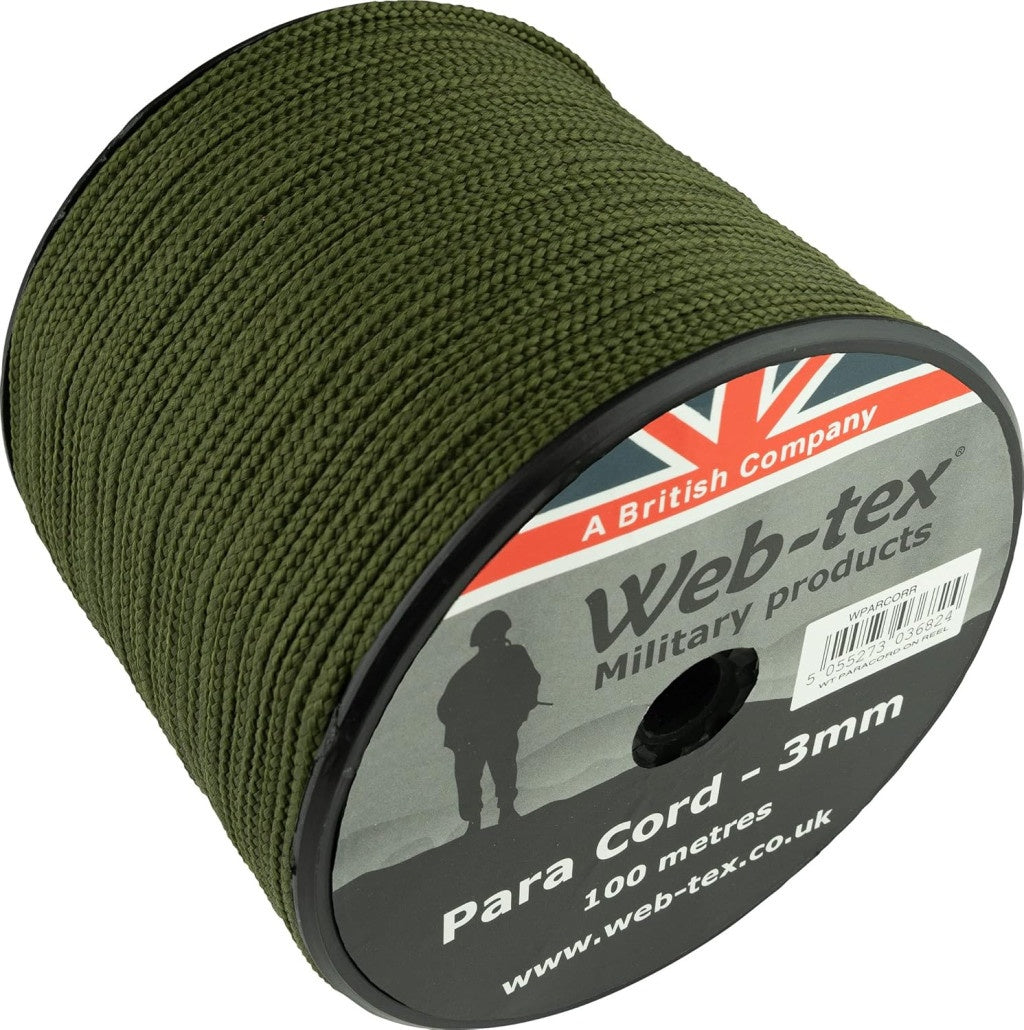 Web-Tex Cordelina Paracord, 3 Mm, 100 M, Verde - Accesorii outdoor - imagine 2 ProTEREN